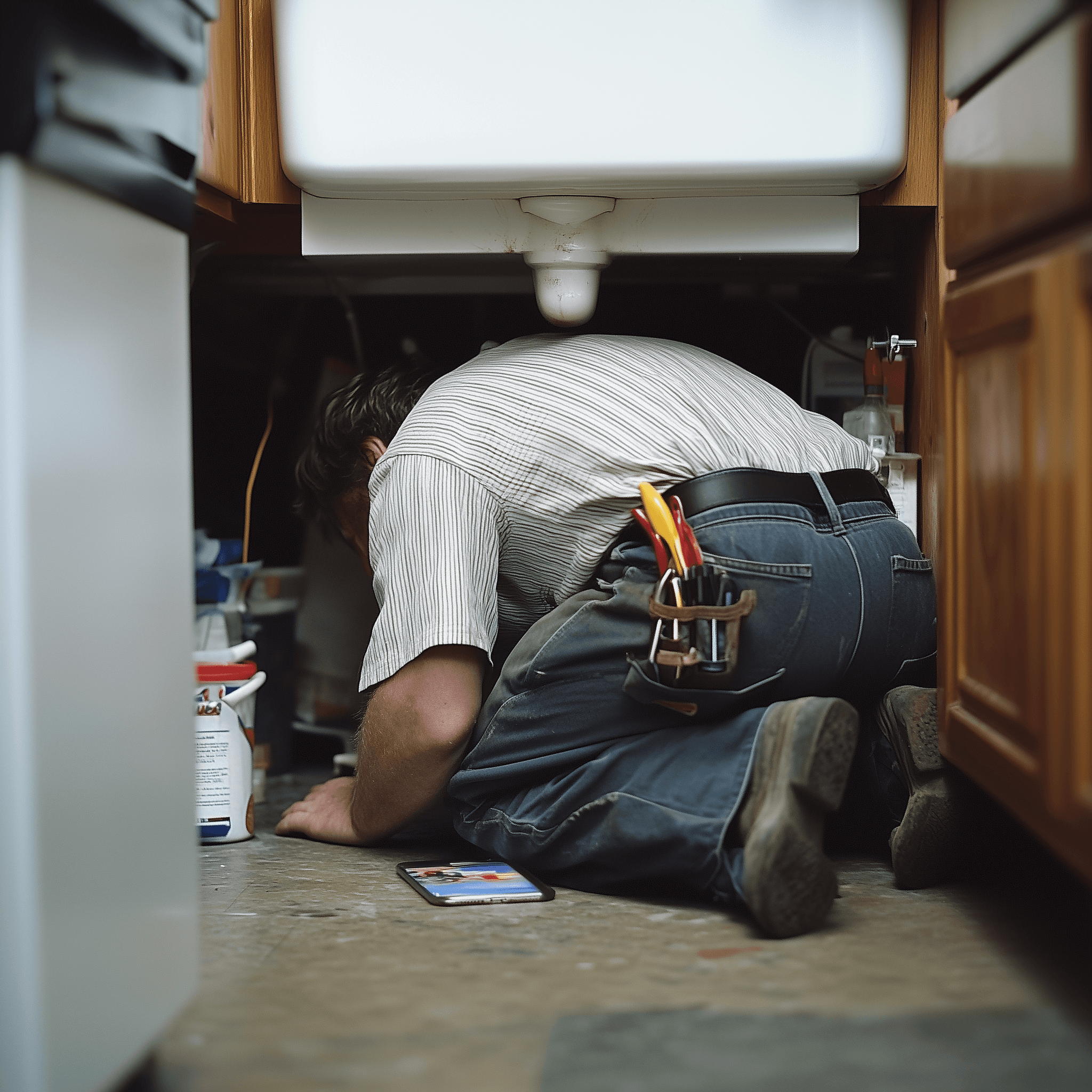 Over the shoulder view of a missed call scenario